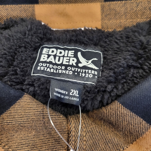 NWT | Eddie Bauer | Women's Eddie's Fleece-Lined Shirt Jacket | Tobacco | 2XL - Picture 5 of 8